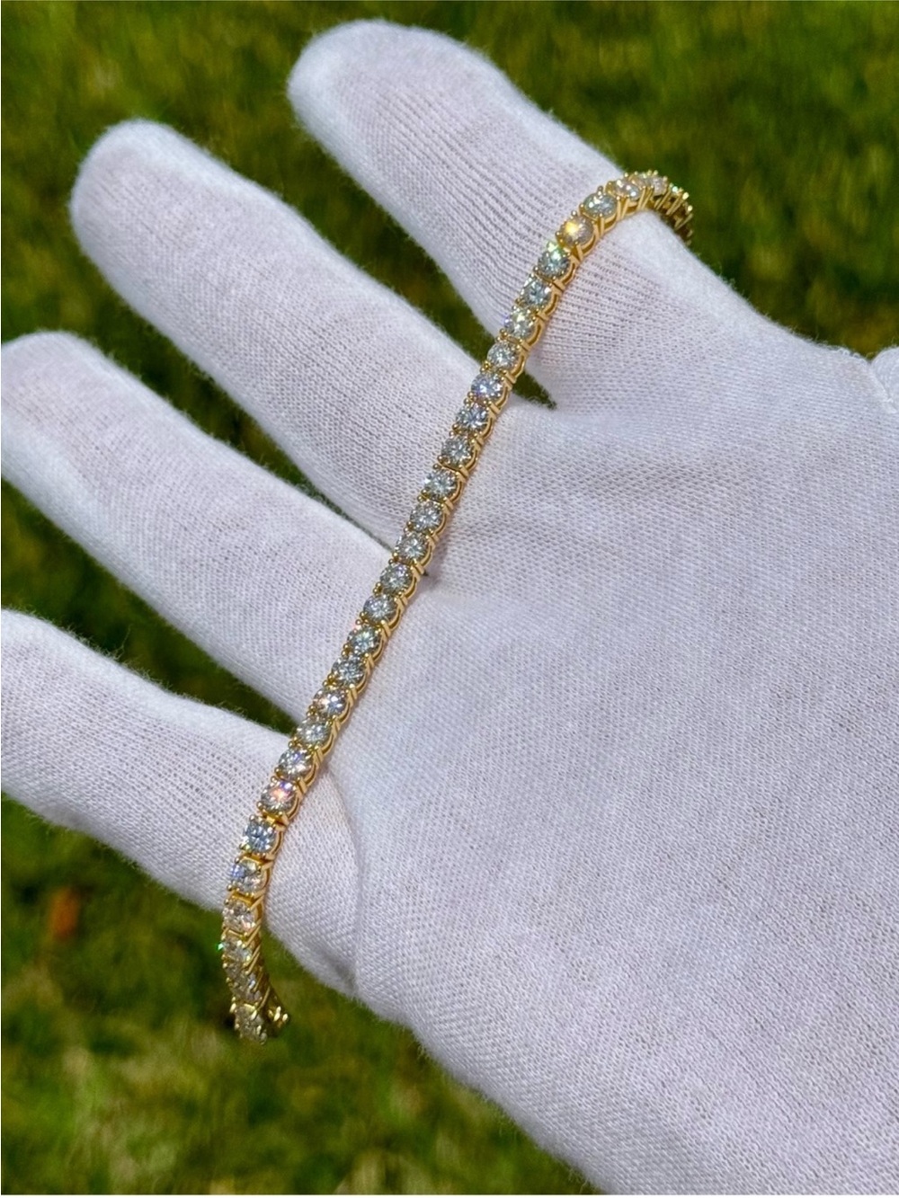 18K Gold Plated, 11.7CTW Moissanite Tennis Bracelet